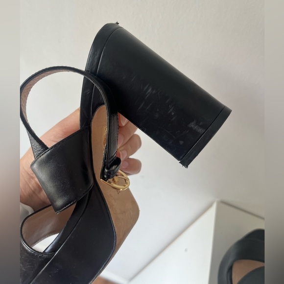 Stuart Weitzman Black Leather Platform Pumps Heels Sandals Straps EU 36.5 - Picture 8 of 11